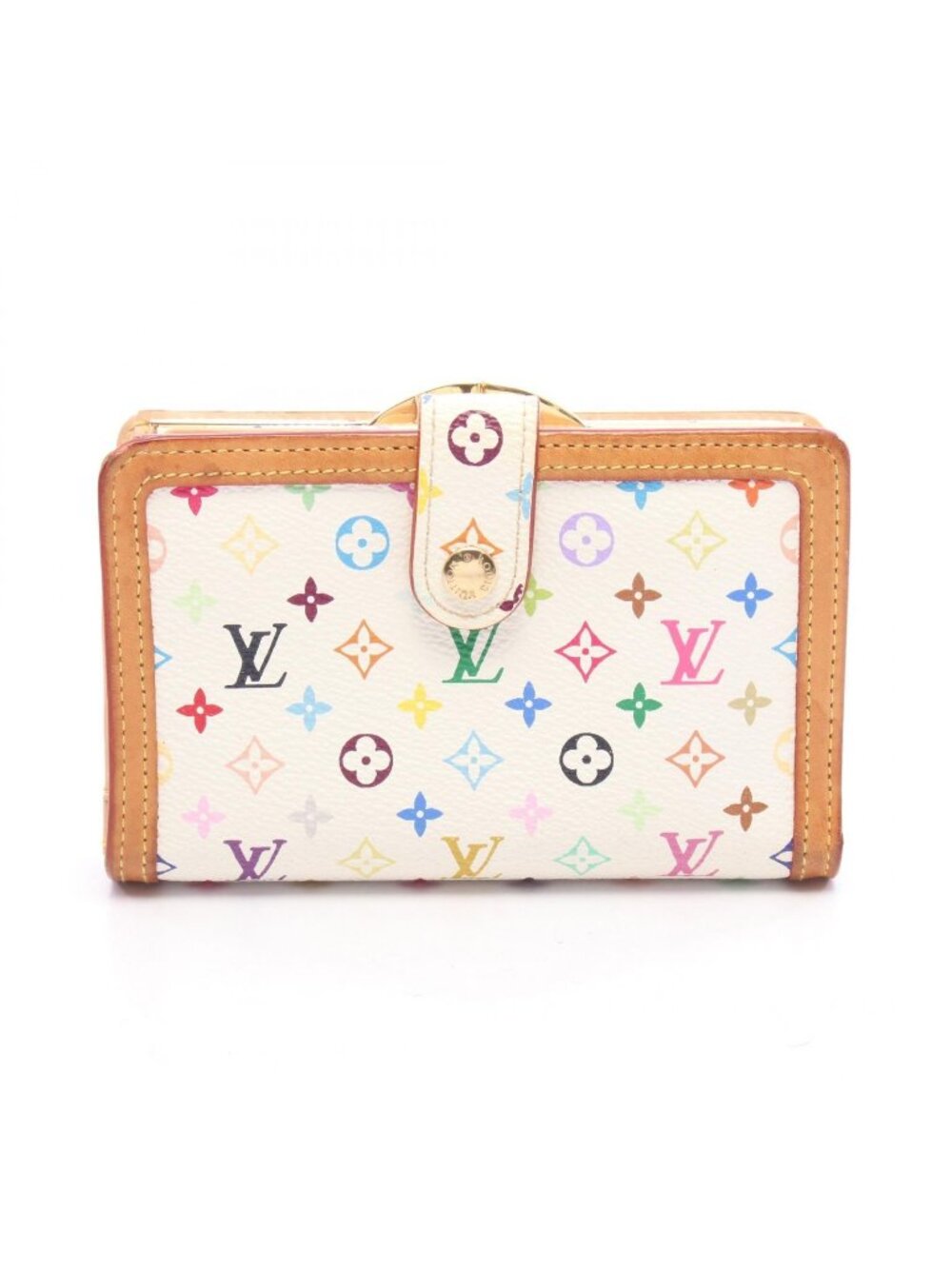 Louis Vuitton Bifold Wallet Porte Monnaie Billets Monogram Multicolor Blanc